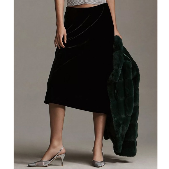 Anthropologie Tilda Velvet Slip Skirt, NEW - Picture 1 of 10